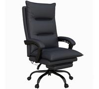 Vinsetto Poltrona da ufficio con funzione massaggio e riscaldamento, poggiapiedi, fino a 120 kg, grigio scuro Aosom Italy