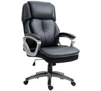Vinsetto Poltrona da Ufficio Ergonomica con Poggiatesta, Altezza Regolabile e Dondolo, Sedia Girevole con Ruote, 68x76x117-125cm, Nero