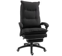 Vinsetto Poltrona da Ufficio Ergonomica Massaggiante Reclinabile con Altezza Regolabile, sedia con Seduta Imbottita e Rotelle, Nero Aosom Italy