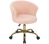 Vinsetto Poltrona da ufficio Ergonomica, Regolabile in altezza e con seduta girevole, Base in acciaio, 58x56x76cm, Rosa Aosom Italy
