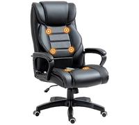 Vinsetto Poltrona Massaggiante da Ufficio 6 Punti 66x78x112-120 cm, Nera