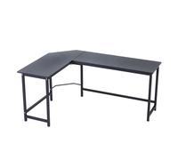 Vinsetto Scrivania ad Angolo in Legno Truciolare e Metallo Nero 168 x 120 x75 cm