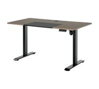 Vinsetto Scrivania Sollevabile Elettrica, 4 Altezze, Sistema Anticollisione, Design Moderno, Metallo Nero e Teak Aosom