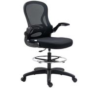 Vinsetto Sedia da Scrivania Moderna con Supporto Lombare e Tessuto a Rete Nero