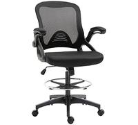 Vinsetto Sedia da Ufficio, Braccioli Ribaltabili 64x60x106-126 cm Nera