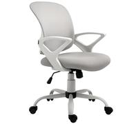 Vinsetto Sedia da Ufficio Grigia Girevole Ergonomico con Altezza goregolabile