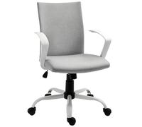Vinsetto Sedia da Ufficio Ergonomica a Dondolo, Sedia da Studio Girevole, Poltrona Scrivania con Altezza Regolabile in Tessuto, 61x61x89-99 cm, Grigio Chiaro