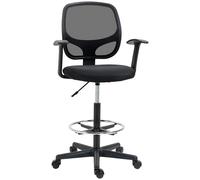 Vinsetto Sedia da Ufficio Ergonomica ad Altezza Regolabile con Braccioli, Rotelle e Seduta Imbottita, 60x56x110-132 cm, Nera Aosom Italy