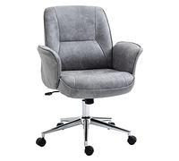Vinsetto Sedia da Ufficio Ergonomica Altezza Regolabile e Dondolo, Rivestimento in Microfibra, 67x69x92-102cm, Grigio Chiaro