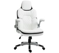 Vinsetto Sedia da Ufficio Ergonomica con Braccioli Pieghevoli, Sedia da Scrivania Regolabile in Altezza con Funzione Basculante, Sedia Spessa Imbottita con Bracciolo Imbottito Regolabile 69 x 67 x 113
