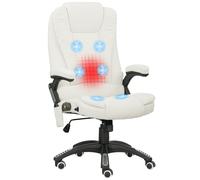 Vinsetto Sedia da Ufficio Ergonomica con Funzione Massaggio, 68 x 72 x 110-120 cm, Crema Aosom Italy