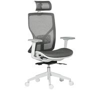 Vinsetto Sedia da Ufficio Ergonomica con Inclinazione e Altezza Regolabile, Sedia per Scrivania con Ruote e Poggiatesta, 67x65x120-128cm, Grigio