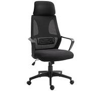 Vinsetto Sedia da Ufficio Ergonomica con Poggiatesta Regolabile Nero
