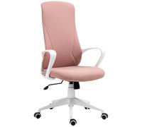 Vinsetto Sedia da Ufficio Ergonomica e Imbottita con Altezza Regolabile e Dondolo, 62x56x110-119.5 cm, Rosa Aosom Italy