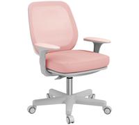 Vinsetto Sedia da Ufficio Ergonomica e Reclinabile ad Altezza Regolabile con 5 Rotelle, 55x48x82.5-94.5 cm, Rosa Aosom