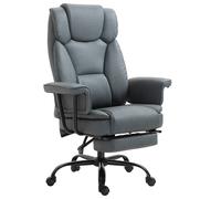 Vinsetto Sedia da Ufficio Ergonomica Poltrona da Computer Girevole a 360° Regolabile in Altezza con Poggiatesta e Braccioli Imbottiti con Poggiapiedi Similpelle 68 x 80 x 120-126 cm