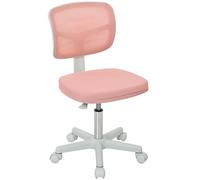 Vinsetto Sedia da ufficio ergonomica senza braccioli, con rotelle, rosa