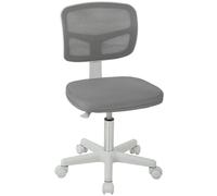 Vinsetto Sedia da ufficio ergonomica senza braccioli girevole grigio