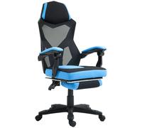 Vinsetto Sedia da Ufficio, Sedia da Gioco con Altezza Regolabile, Schienale e Ruote, in Tessuto a Maglia, 58x63x112-122 cm, Blu e Nero Aosom Italy