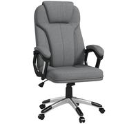 Vinsetto Sedia da ufficio Sedia da scrivania Poltrona direzionale, regolabile in altezza, funzione oscillante, 6 cm x 75 cm x 120 cm, Grigio Aosom Italy