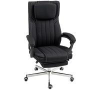 Vinsetto Sedia da ufficio sedia ergonomica regolabile in altezza schienale reclinabile braccioli poggiapiedi e poggiatesta sedia da ufficio con ruote piroettanti 65x61x105-113cm nero