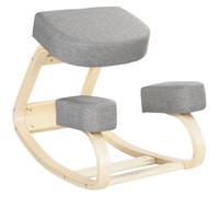 Vinsetto Sedia Ergonomica con Inginocchiatoio e Movimento a Dondolo Grigio