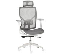 Vinsetto Sedia Ergonomica da Ufficio Girevole con Poggiatesta e Braccioli Regolabili, Inclinazione e Altezza Regolabile, Grigio Aosom