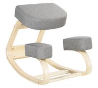 Vinsetto Sedia Ergonomica Posturale in Legno di Betulla e Cuscino in Gommapiuma e Poliestere, 51x69x58cm, Grigia Aosom