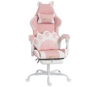 Vinsetto Sedia Gaming Ergonomica con Orecchie da Gatto Reclinabile Rosa
