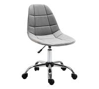 Vinsetto Sedia Girevole, Design Ergonomico e Regolabile Senza Braccioli, Grigio, 59x59x81-91cm