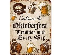 Vinstralivye Targa in metallo vintage 30,5 x 40,6 cm, abbraccia la tradizione dell'Oktoberfest con ogni sorso divertente decorazione per grotta