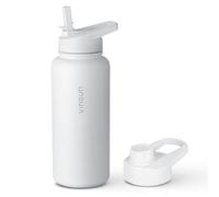 VINSUN Borraccia Termica 1 Litro - Bottiglia Acqua in Acciaio Inox con Cannuccia - Senza Perdite, Senza BPA, Riutilizzabile - Bottiglia Termica per Sport, Scuola e Palestra