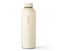 Vinsun Borraccia termica 500ml bianco crema - Bottiglia acqua acciaio inox - senza perdite, senza BPA, riutilizzabile - Bottiglia termica per Sport, Bici, Scuola, Università
