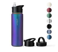 Vinsun Borraccia Termica 750ml in Acciao Inox, Borraccia con Cannuccia - 3 Coperchi - senza BPA, senza Perdite, Doppia Parete - Bottiglia Termica Sport, Scuola, Campeggio