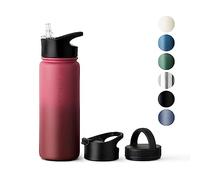Vinsun Bottiglia Termica in Acciaio Inox 500ml - 3 Coperchi, Senza Perdite, Senza BPA - Borracce Termiche Leggera - Scuola, Università, Bici, Ufficio, Palestra