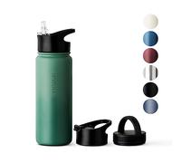 Vinsun Bottiglia Termica in Acciaio Inox 500ml - 3 Coperchi, Senza Perdite, Senza BPA - Borracce Termiche Leggera - Scuola, Università, Bici, Ufficio, Palestra