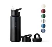 Vinsun Bottiglia Termica in Acciaio Inox 500ml - 3 Coperchi, Senza Perdite, Senza BPA - Borracce Termiche Sportiva - Scuola, Università, Bici, Ufficio, Palestra