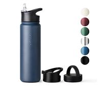 Vinsun Bottiglia Termica in Acciaio Inox 750ml - 3 Coperchi, Senza Perdite, Senza BPA - Borraccia Thermo Leggera - Scuola, Università, Bici, Ufficio, Palestra - anche per Bevande gassate