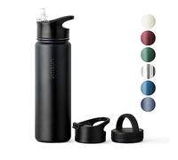 Vinsun Bottiglia Termica in Acciaio Inox 750ml - 3 Coperchi, Senza Perdite, Senza BPA - Borraccia Thermo Sportiva - Scuola, Università, Bici, Ufficio, Palestra - anche per Bevande gassate