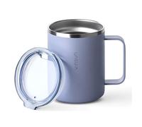 VINSUN Tazza Termica con Manico 350ml - Acciaio Inox, Coperchio Trasparente con Apertura per Bere, Senza BPA - Travel Mug Caffè per Ufficio, Scuola, Campeggio, Auto