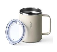 VINSUN Tazza Termica con Manico 350ml - Acciaio Inox, Coperchio Trasparente, Doppia Parete, Senza BPA - Termos Caffè per Ufficio, Scuola, Campeggio, Auto, Viaggio