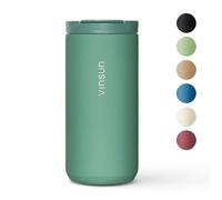 VINSUN Tazza Termica da Viaggio 380ml - Acciaio Inox, senza BPA, Prova di Perdite, Caldo e freddo - Tazza da Caffè Verde con Coperchio per Viaggio, Auto, Ufficio