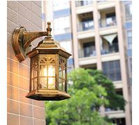 Vinta - Lanterna da parete impermeabile, per esterni e giardino, adatta a 1 lampadina E27 da 60 W (lampadina non inclusa) - Bronzo h per illuminazione domestica