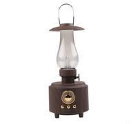 Vintag- Lampada a cherosene, altoparlante Bluetooth, dispositivo audio wireless compatto con illuminazione ambientale, lanterna portatile retrò per campeggio, escursionismo, decorazione interna (rame)