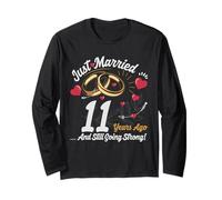 Vintage 11 years marriage anniversary Crew legends His/Her Maglia a Manica