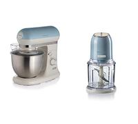 Vintage 1588/05 2400 W 5.5 Litri Celeste & 438, Tritatutto Vintage, Tritaghiaccio, 2 velocità, 4 lame in Acciaio Inox, 600 ml, 400 W, Celeste