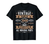 Vintage 17th birthday men Born 2008 17 years old Bday mens Maglietta