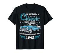 Vintage 1943 Birthday Classic Car for Legends Born in 1943 Maglietta