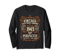 Vintage 1945 80th Birthday Gifts 80 Year Old For Men Women Maglia a Manica