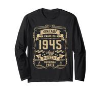 Vintage 1945 80yr 80th Birthday Gifts for Men 80 Years Old Maglia a Manica